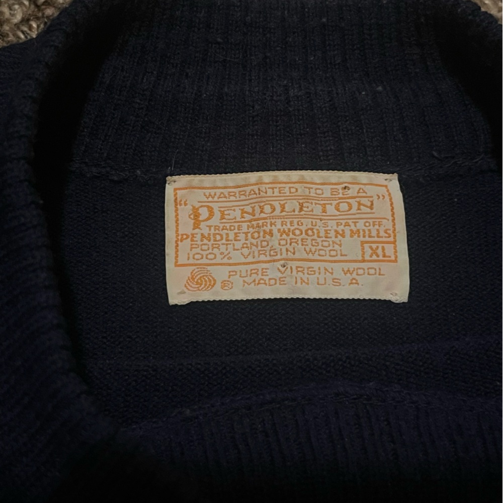 Pendleton Navy Wool Turtleneck Sweater